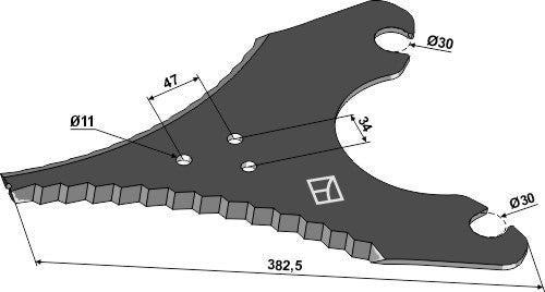 Ensilage kniv 382,5 mm