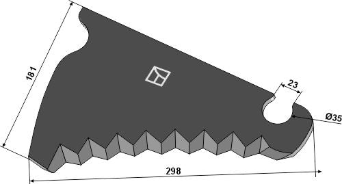 Terä neliöpaalainta varten 298 mm