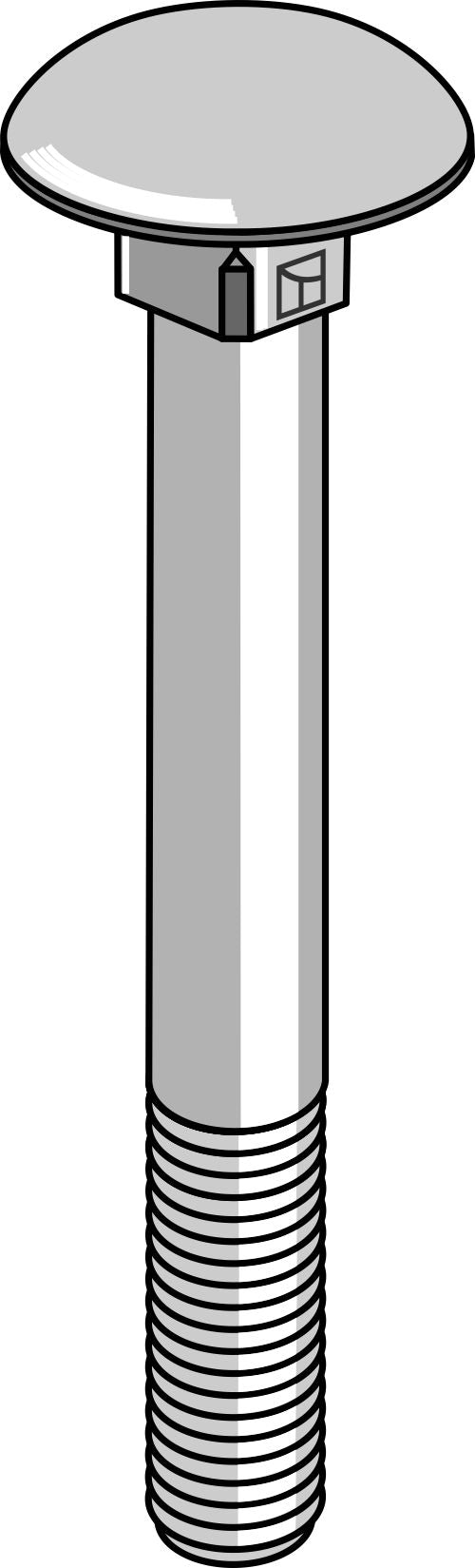 Bolt M8x1,25x90 galvanized without nut