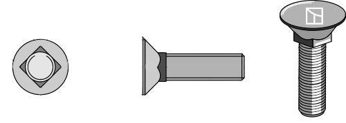 Plough bolt 7/16"x38