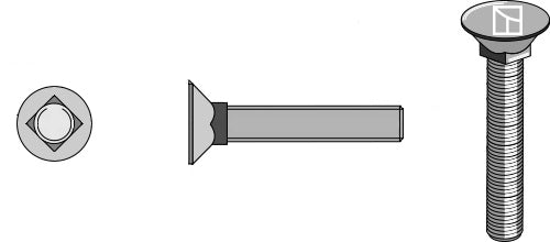 Plough bolt 7/16"x69
