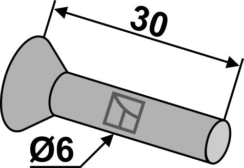 Upotettu niitti Ø6x30