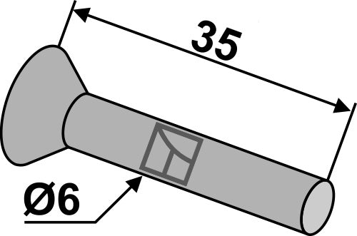 Sænket nitte Ø6x35