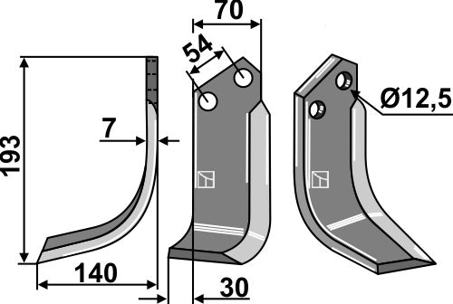 Blad 193 x 70 mm, vänster