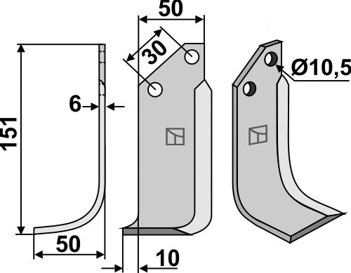 Blad 151x50mm, venstre