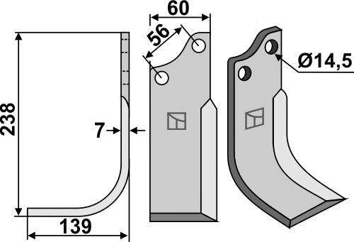 Blade 238x60mm, left