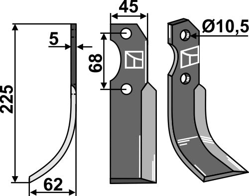 Blade 225x45mm, left