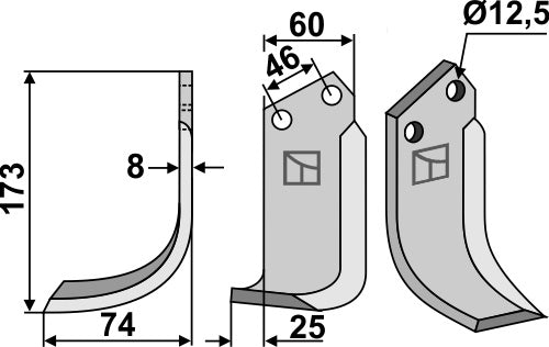 Blade 173x60mm, left