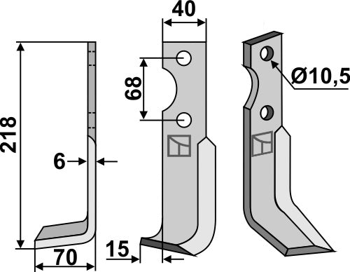 Blade 218x40mm, left
