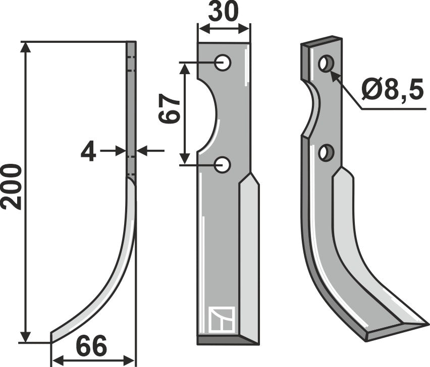 Blad 197x30mm, venstre