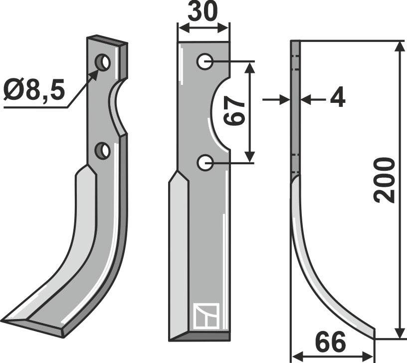 Blade 197x30mm, right