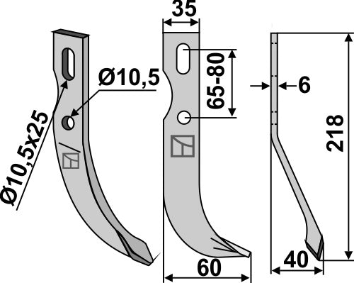 All-purpose Blade 218x35mm, right