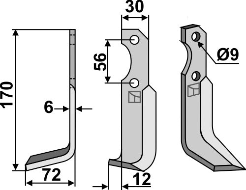 Blad 170x30mm, venstre