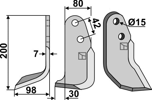 Blade 200x80mm, left