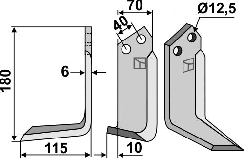 Blad 180x70mm, venstre