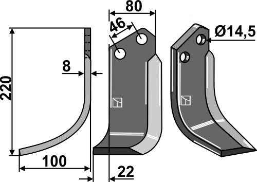 Blade 220x80mm, left