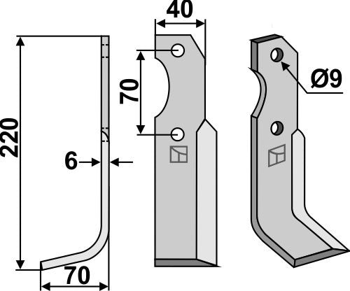 Blade 220x40mm, left