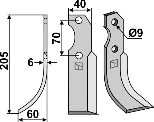 Blade 205x40mm, left