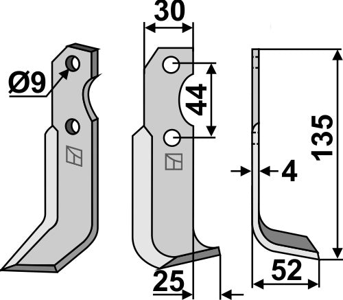 Blade 135x30mm, right