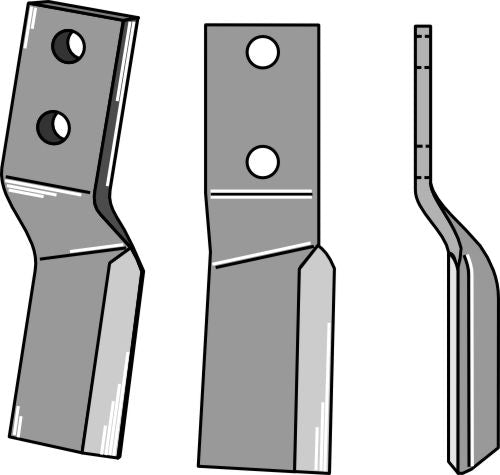 Roterende tand 200 x 50 mm, højre