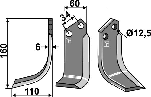 Blade 160x60mm, left