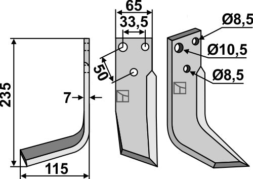 Blade 235x65mm, left