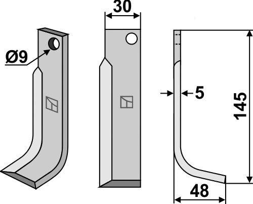 Blade 145x30mm, right