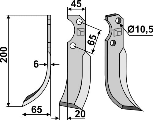 Blade 200x45mm, left