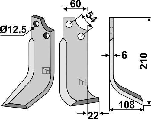 Blade 210x60mm, right