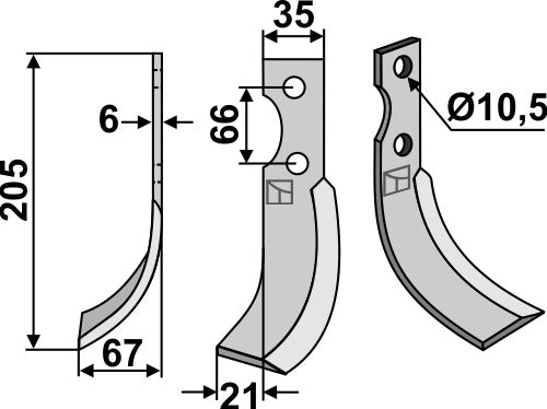 Blade 205x35mm, left