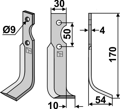Blade 170x30mm, right