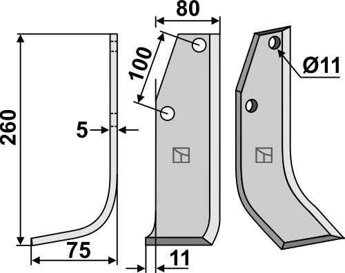 Blade 260x80mm, left