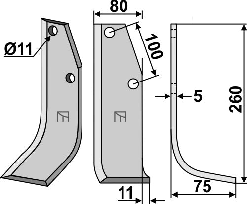 Blade 260x80mm, right