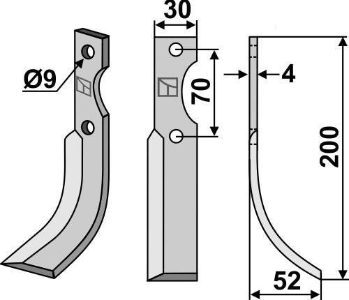 Blade 200x30mm, right