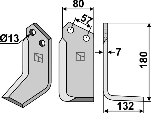 Blade 180x80mm, right
