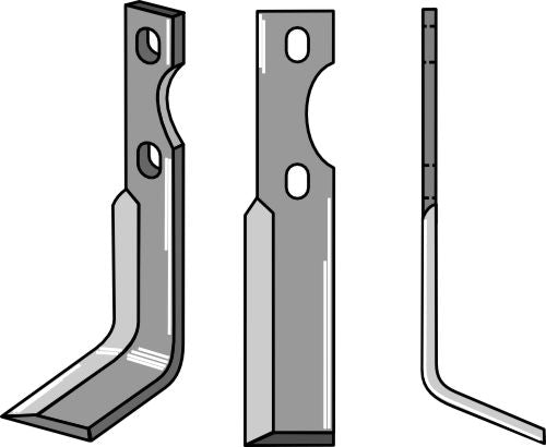Roterende tand 215 x 35 mm, højre