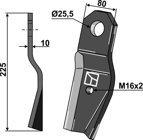 Comminution blade 225x80mm