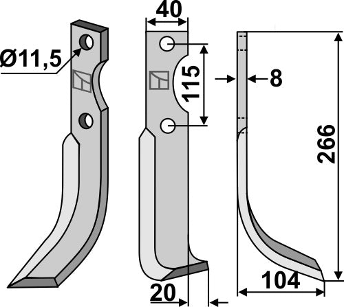 Blade 266x40mm, right