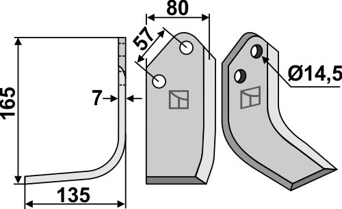 Blade 165x80mm, left