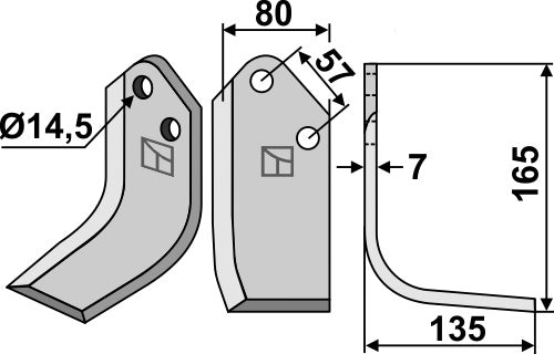 Blade 165x80mm, right