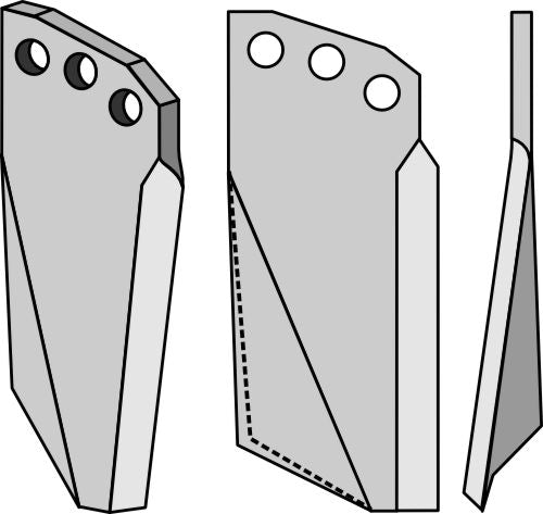 Roterende tind 222x100mm, høyre