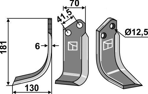 Blad 181x70mm, venstre