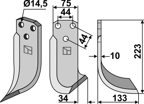 Blade 223x75mm, right