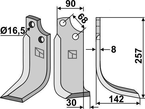 Blade 257x90mm, right