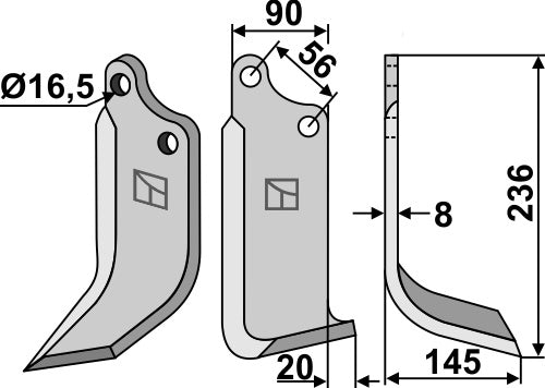 Blade 236x09mm, right