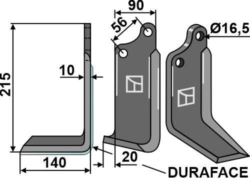 Blade DURAFACE 215x90mm, left