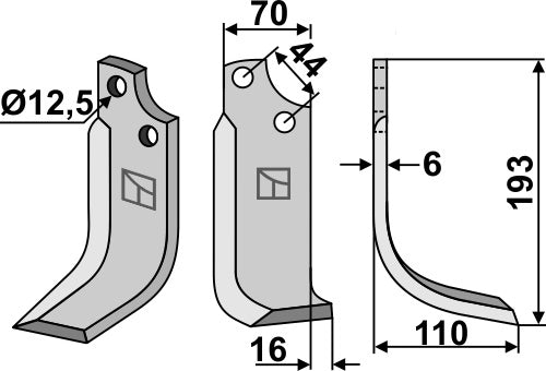 Blade 193x70mm, right