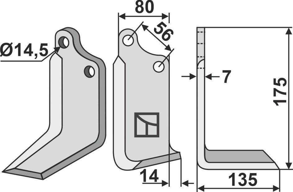 Blade 175x80mm, right