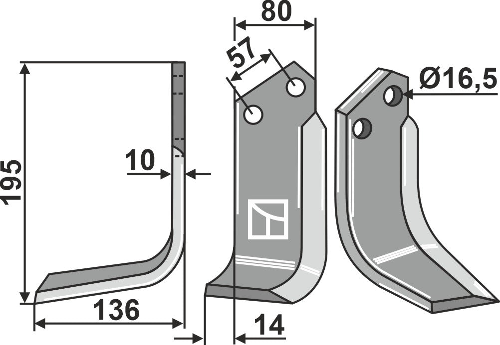 Blade 195x80mm, left