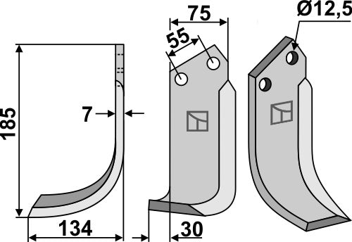 Blad 185x75mm, venstre